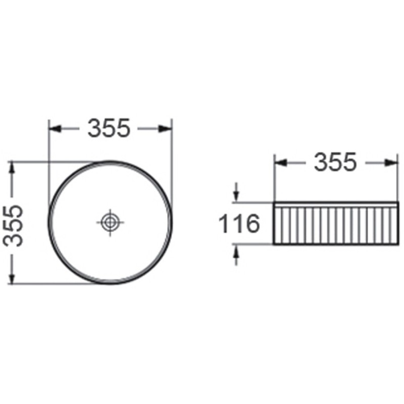 Mexen Grovo lavabo sobre encimera acanalado 35 x 35 cm, blanco - 22303500