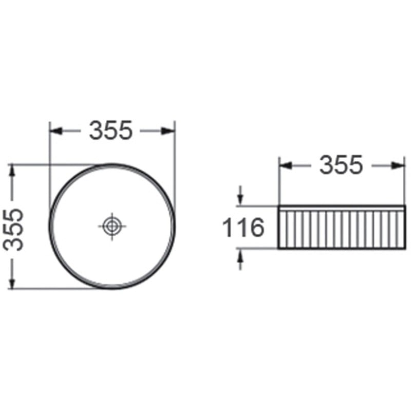 Mexen Grovo vasque à poser cannelée 35 x 35 cm, blanche - 22303500