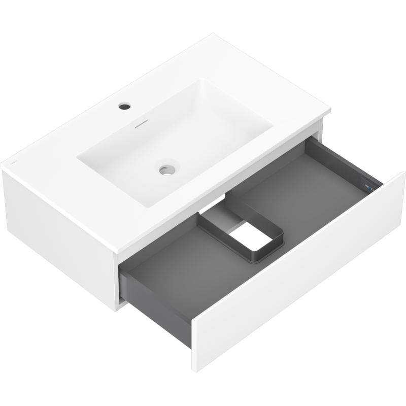 Mexen Orio bathroom cabinet 80 cm with Otis washbasin, 1 drawer, white matt - 91A10-08023-1-BF01-W18M01
