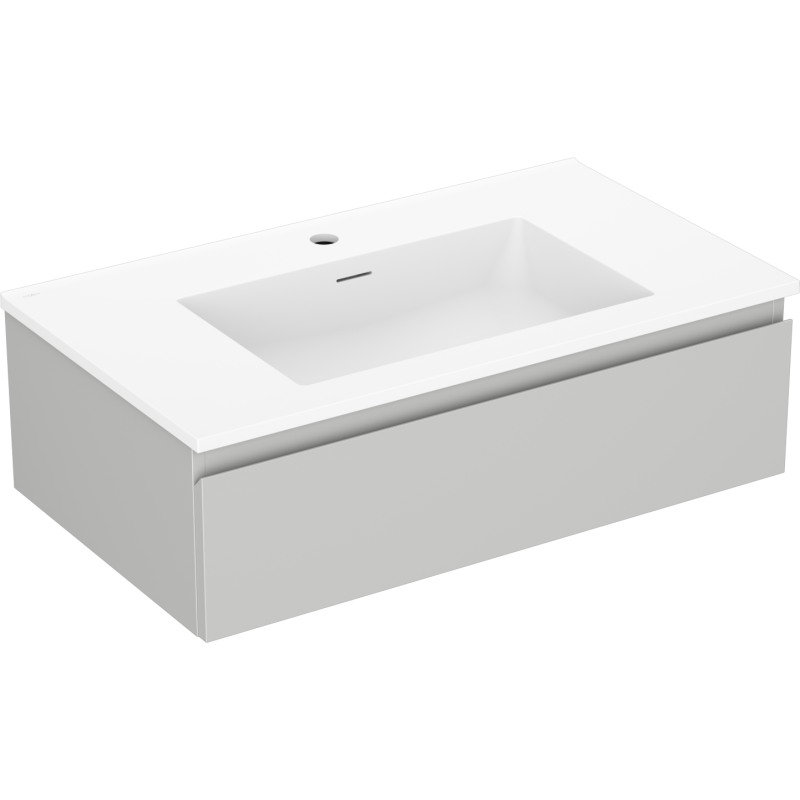 Mexen Orio Badezimmermöbel 80 cm mit Waschbecken Otis, 1 Schublade, grau matt/weiß matt - 91A10-08023-1-BF62-W18M01