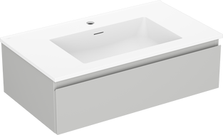 Mexen Orio Badezimmerschrank 80 cm mit Waschbecken Otis, 1 Schublade, grau matt/weiß matt - 91A10-08023-1-BF62-W18M01