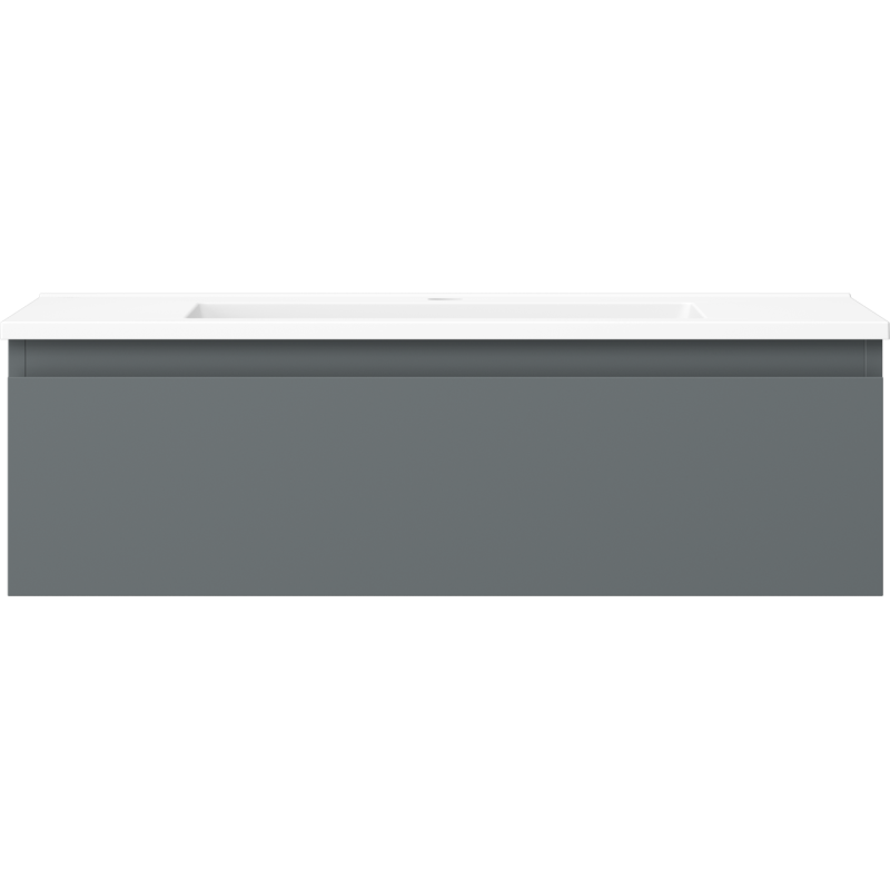 Mexen Orio 80 cm bathroom cabinet with Otis washbasin, 1 drawer, matt graphite/white matt - 91A10-08023-1-BF66-W18M01