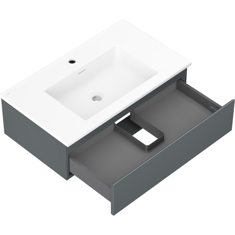 Mexen Orio armario de baño 80 cm con lavabo Otis, 1 cajón, grafito mate/blanco mate - 91A10-08023-1-BF66-W18M01