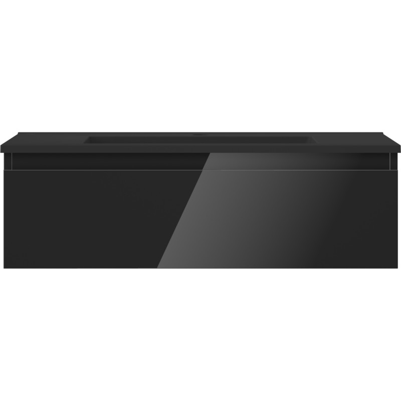 Mexen Orio armoire de salle de bain 80 cm avec lavabo Otis, 1 tiroir, noir brillant/noir mat - 91A10-08023-1-BF70-W18M71