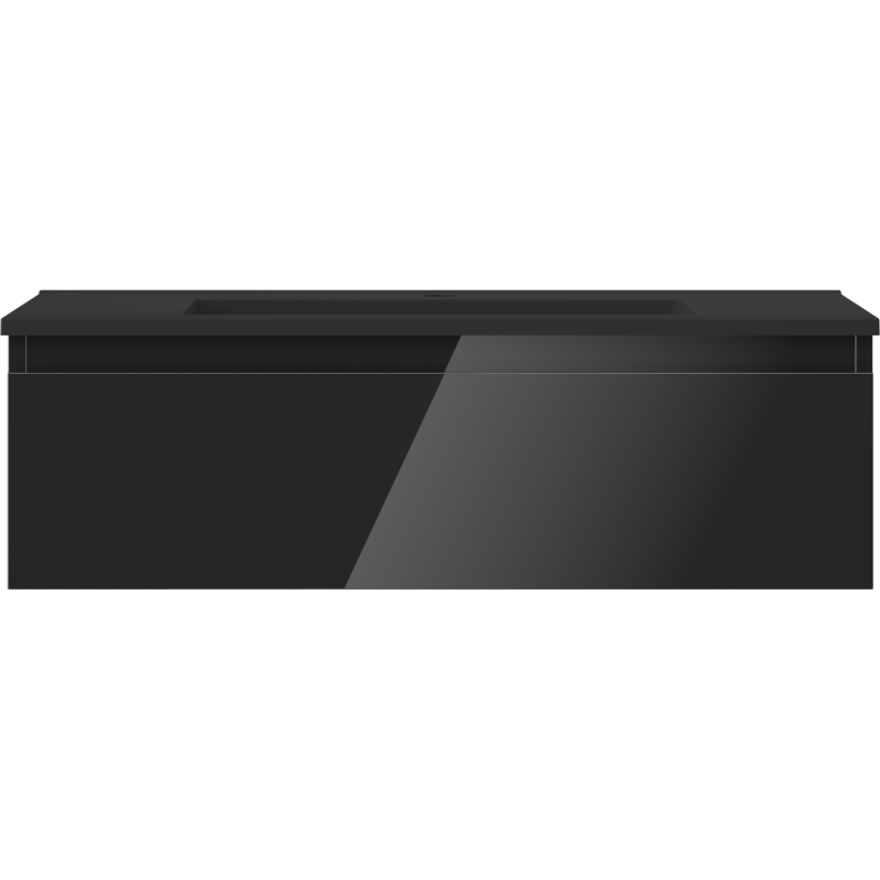 Mexen Orio meuble de salle de bains 80 cm avec lavabo Otis, 1 tiroir, noir brillant/noir mat - 91A10-08023-1-BF70-W18M71