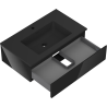 Mexen Orio meuble de salle de bain 80 cm avec lavabo Otis, 1 tiroir, noir brillant/noir mat - 91A10-08023-1-BF70-W18M71