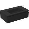 Mexen Orio Badezimmerschrank 80 cm mit Waschbecken Otis, 1 Schublade, schwarz matt - 91A10-08023-1-BF71-W18M71