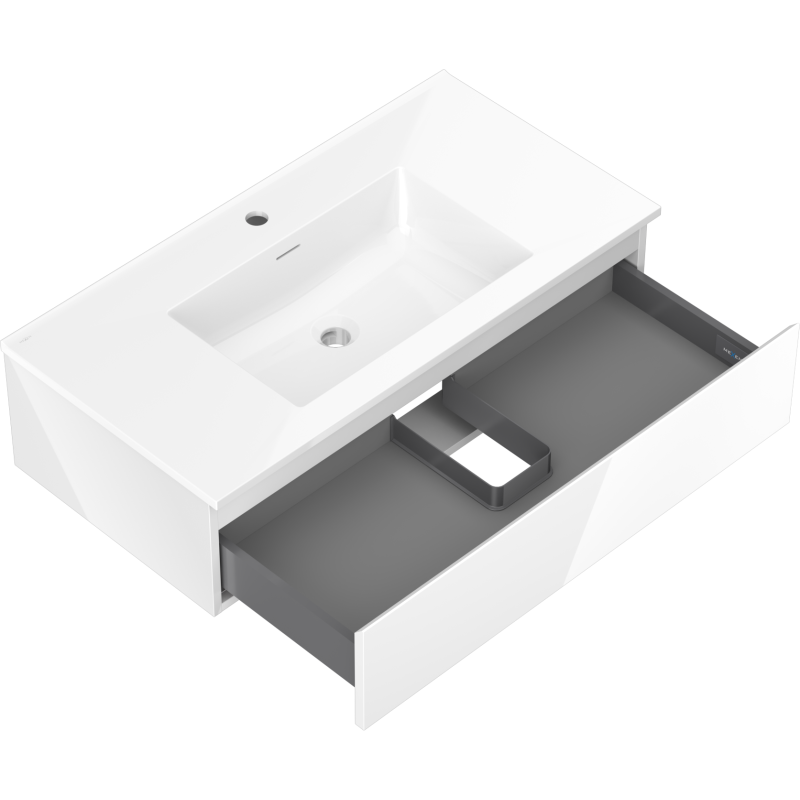 Mexen Orio mobile da bagno 90 cm con lavabo Otis, 1 cassetto, bianco lucido - 91A10-09023-1-BF00-W18M00
