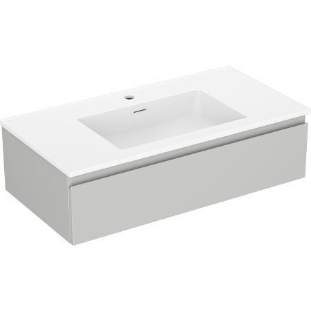 Mexen Orio Badezimmerunterschrank 90 cm mit Waschbecken Otis, 1 Schublade, grau matt/weiß matt - 91A10-09023-1-BF62-W18M01