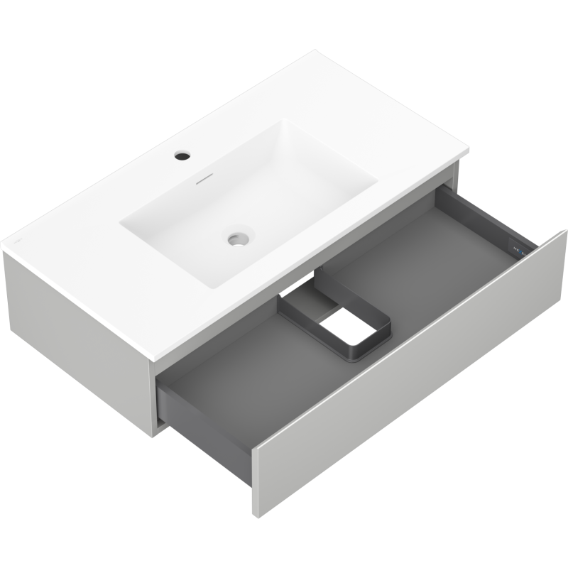 Mexen Orio mobile bagno 90 cm con lavabo Otis, 1 cassetto, grigio opaco/bianco opaco - 91A10-09023-1-BF62-W18M01