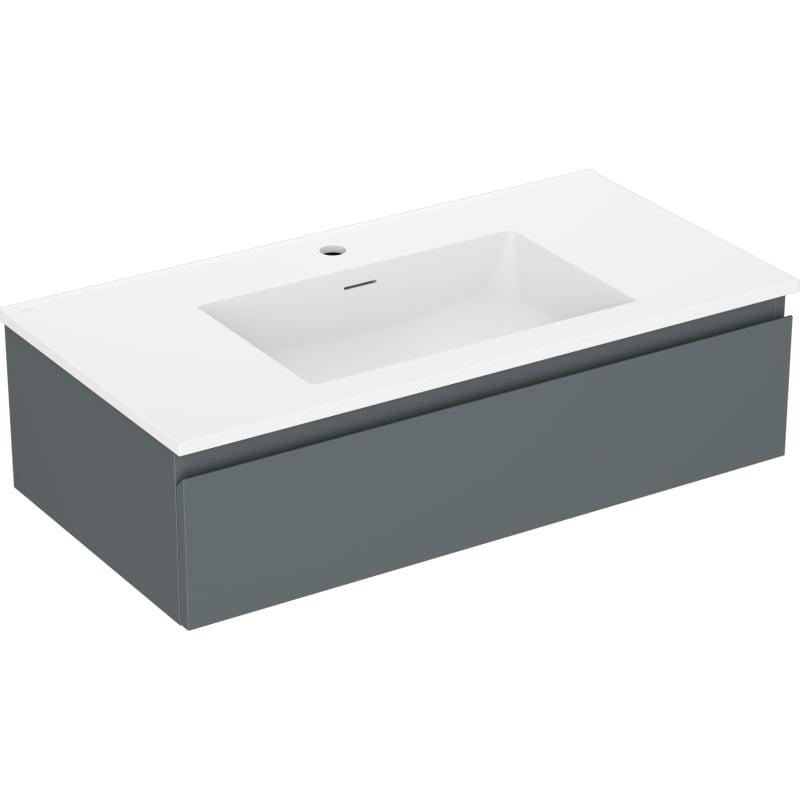 Mexen Orio mobile bagno 90 cm con lavabo Otis, 1 cassetto, grafite opaco/bianco opaco - 91A10-09023-1-BF66-W18M01