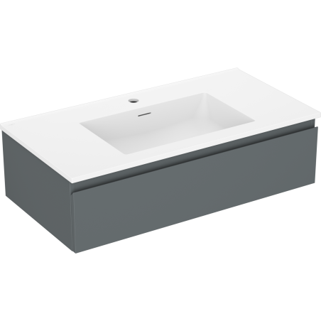 Mexen Orio szafka łazienkowa 90 cm z umywalką Otis, 1 szuflada, grafit mat/biała mat - 91A10-09023-1-BF66-W18M01