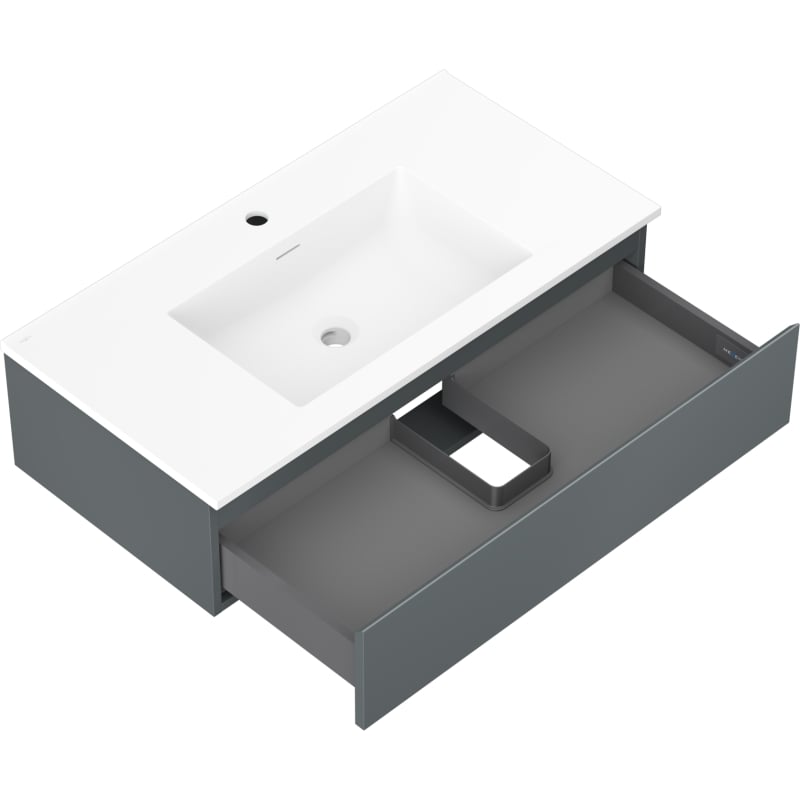 Mexen Orio mobile bagno 90 cm con lavabo Otis, 1 cassetto, grafite opaco/bianco opaco - 91A10-09023-1-BF66-W18M01
