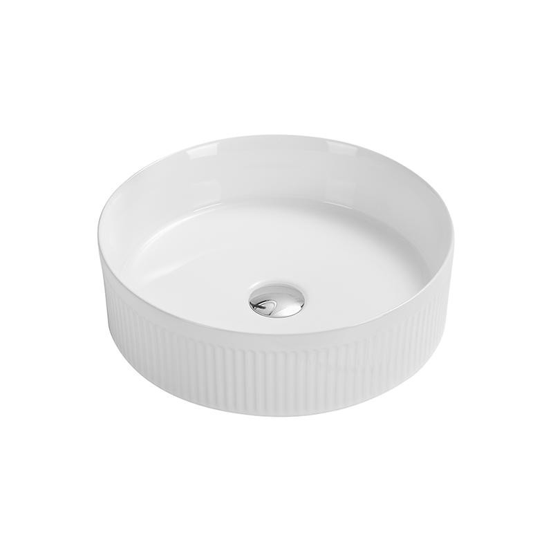 Mexen Grovo lavabo sobre encimera acanalado 39 x 39 cm, blanco - 22303900