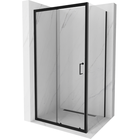 Mexen Apia douchecabine schuifbaar 125 x 100 cm, transparant, zwart - 840-125-100-70-00