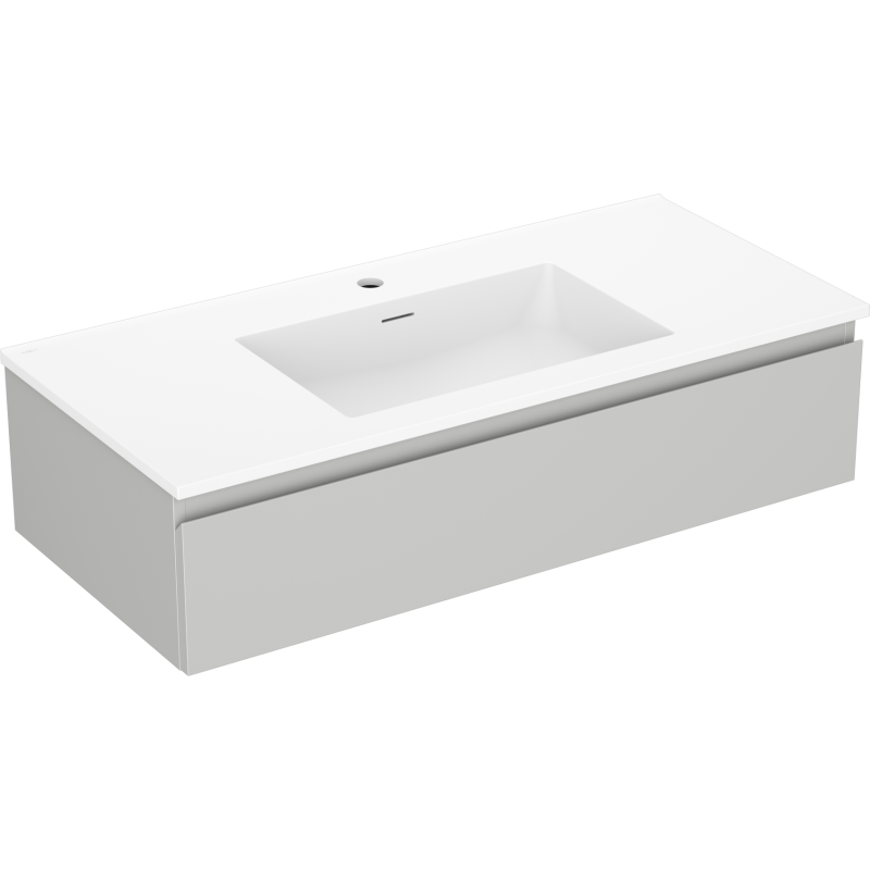 Mexen Orio armoire de salle de bain 100 cm avec lavabo Otis, 1 tiroir, gris mat/blanc mat - 91A10-10023-1-BF62-W18M01