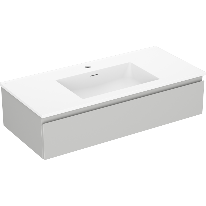 Mexen Orio meuble de salle de bains 100 cm avec lavabo Otis, 1 tiroir, gris mat/blanc mat - 91A10-10023-1-BF62-W18M01