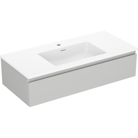 Mexen Orio mueble de baño de 100 cm con lavabo Otis, 1 cajón, gris mate/blanco mate - 91A10-10023-1-BF62-W18M01