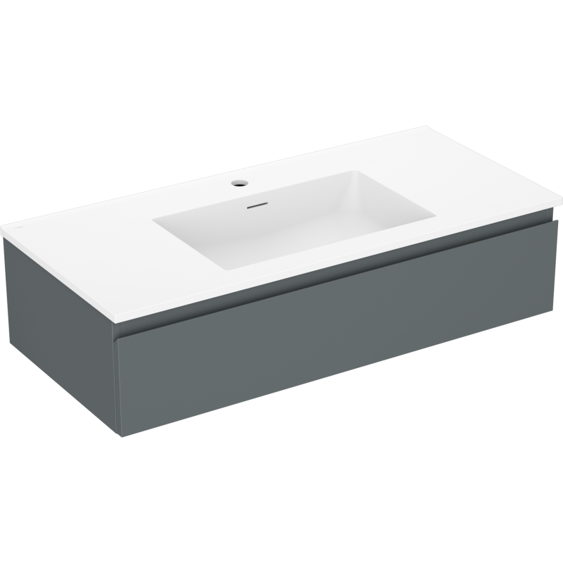 Mexen Orio bathroom cabinet 100 cm with Otis sink, 1 drawer, matte graphite/white matte - 91A10-10023-1-BF66-W18M01