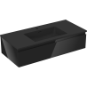 Mexen Orio 100 cm Bathroom Cabinet with Otis Washbasin, 1 Drawer, Black Gloss/Black Matt - 91A10-10023-1-BF70-W18M71