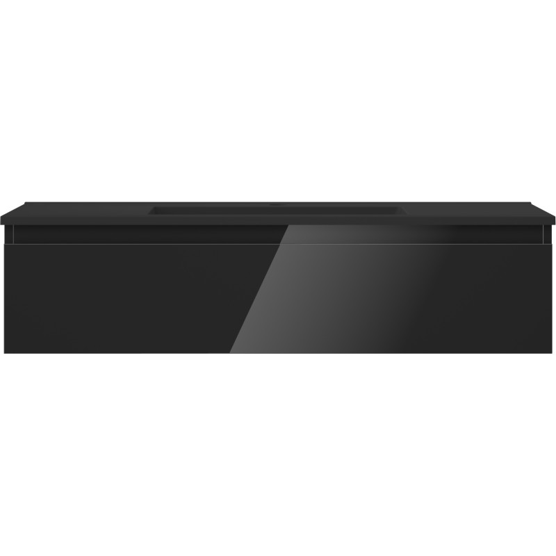 Mexen Orio mueble de baño 100 cm con lavabo Otis, 1 cajón, negro brillo/negro mate - 91A10-10023-1-BF70-W18M71