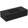 Mexen Orio meuble de salle de bains 100 cm avec lavabo Otis, 1 tiroir, noir mat - 91A10-10023-1-BF71-W18M71