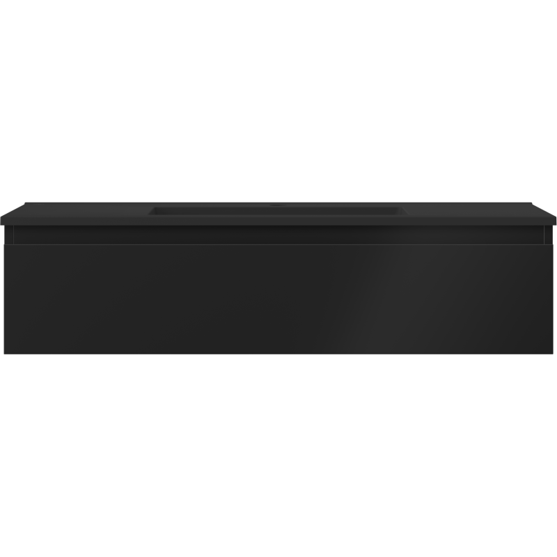 Mexen Orio Badezimmerschrank 100 cm mit Waschbecken Otis, 1 Schublade, schwarz matt - 91A10-10023-1-BF71-W18M71