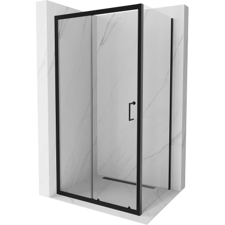Mexen Apia kabina prysznicowa rozsuwana 125 x 80 cm, transparent, czarna - 840-125-080-70-00