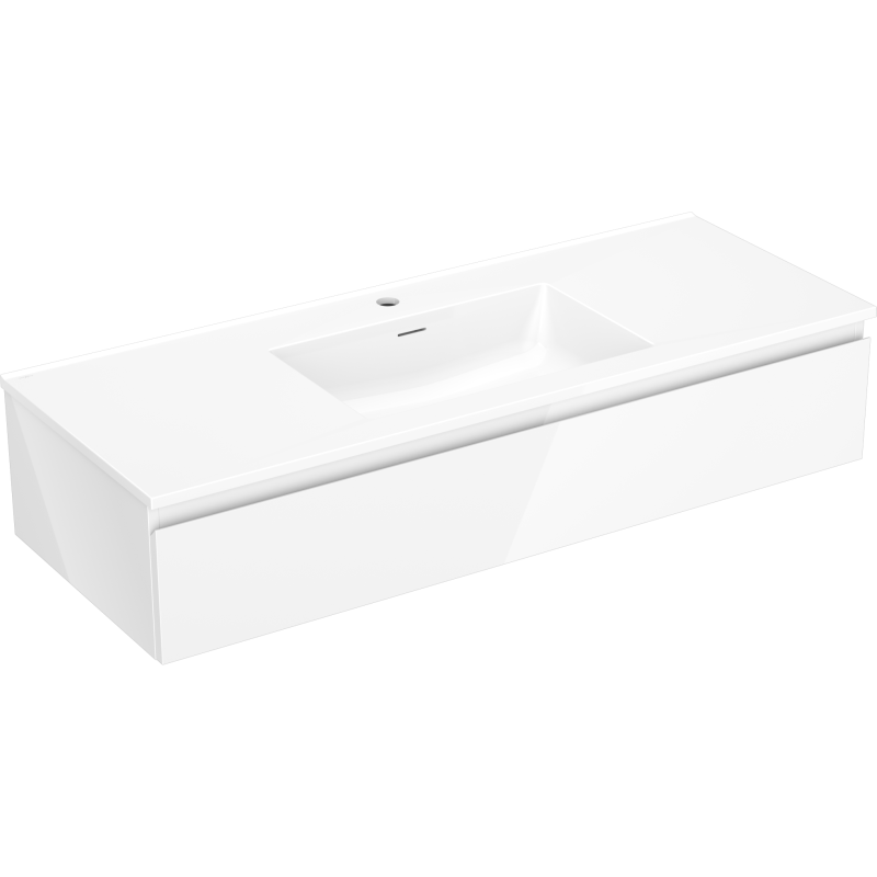 Mexen Orio mueble de baño 120 cm con lavabo Otis, 1 cajón, blanco brillante - 91A10-12023-1-BF00-W18M00