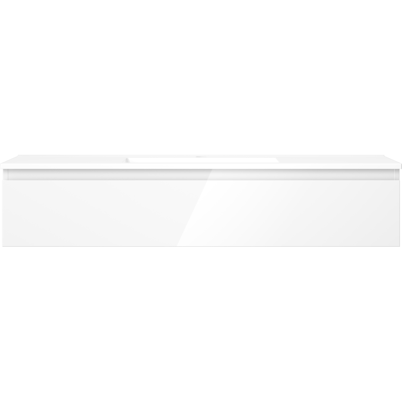 Mexen Orio 120 cm bathroom cabinet with Otis sink, 1 drawer, white gloss - 91A10-12023-1-BF00-W18M00