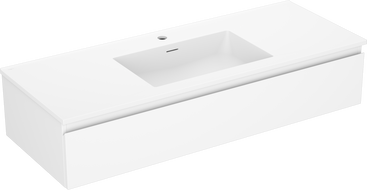 Mexen Orio Badezimmerschrank 120 cm mit Waschbecken Otis, 1 Schublade, weiß matt - 91A10-12023-1-BF01-W18M01