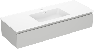 Mexen Orio Badezimmerschrank 120 cm mit Waschbecken Otis, 1 Schublade, graumatt/weißmatt - 91A10-12023-1-BF62-W18M01