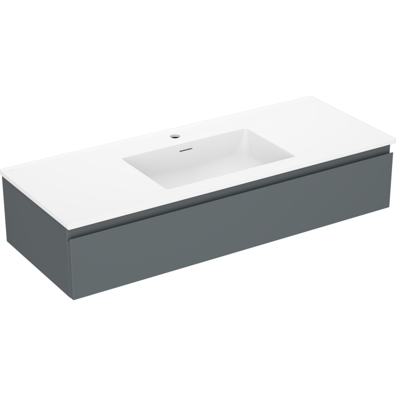 Mexen Orio kupaonski ormaric 120 cm s umivaonikom Otis, 1 ladica, grafit mat/bijela mat - 91A10-12023-1-BF66-W18M01