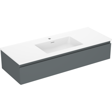 Mexen Orio 120 cm Bathroom Cabinet with Otis Sink, 1 Drawer, Matte Graphite/Matte White - 91A10-12023-1-BF66-W18M01