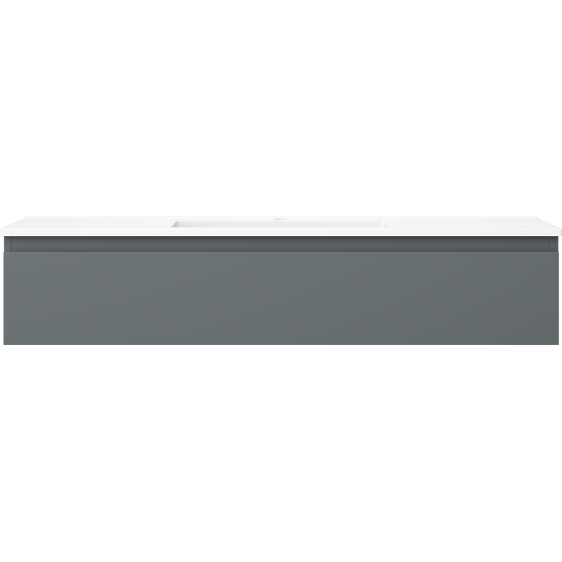 Mexen Orio 120 cm Bathroom Cabinet with Otis Sink, 1 Drawer, Matte Graphite/Matte White - 91A10-12023-1-BF66-W18M01