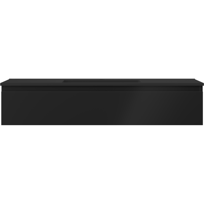 Mexen Orio Badezimmer-Unterschrank 120 cm mit Waschbecken Otis, 1 Schublade, schwarz matt - 91A10-12023-1-BF71-W18M71