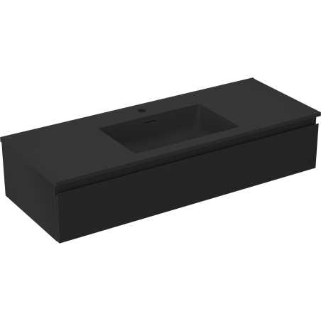 Mexen Orio Badezimmerschrank 120 cm mit Waschbecken Otis, 1 Schublade, schwarz matt - 91A10-12023-1-BF71-W18M71