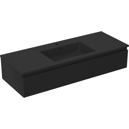 Mexen Orio mueble de baño 120 cm con lavabo Otis, 1 cajón, negro mate - 91A10-12023-1-BF71-W18M71