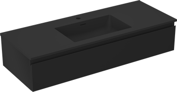 Mexen Orio Badezimmerschrank 120 cm mit Waschbecken Otis, 1 Schublade, schwarz matt - 91A10-12023-1-BF71-W18M71