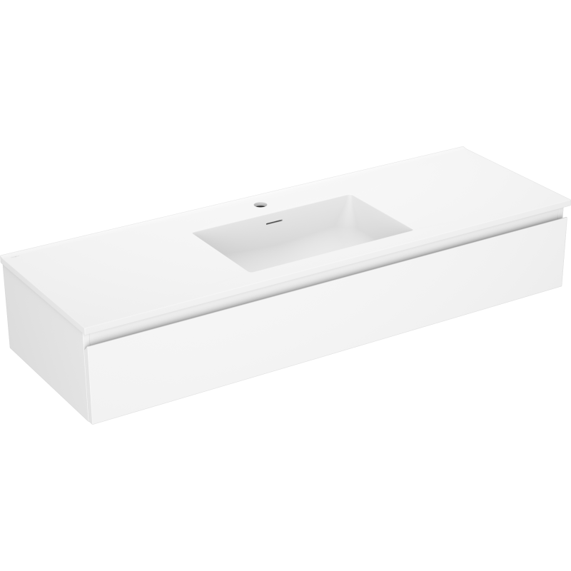 Mexen Orio mueble de baño de 140 cm con lavabo Otis, 1 cajón, blanco mate - 91A10-14023-1-BF01-W18M01