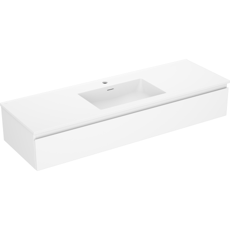 Mexen Orio bathroom cabinet 140 cm with Otis washbasin, 1 drawer, white matte - 91A10-14023-1-BF01-W18M01