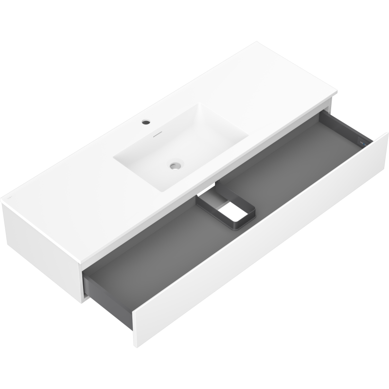 Mexen Orio meuble de salle de bains 140 cm avec lavabo Otis, 1 tiroir, blanc mat - 91A10-14023-1-BF01-W18M01