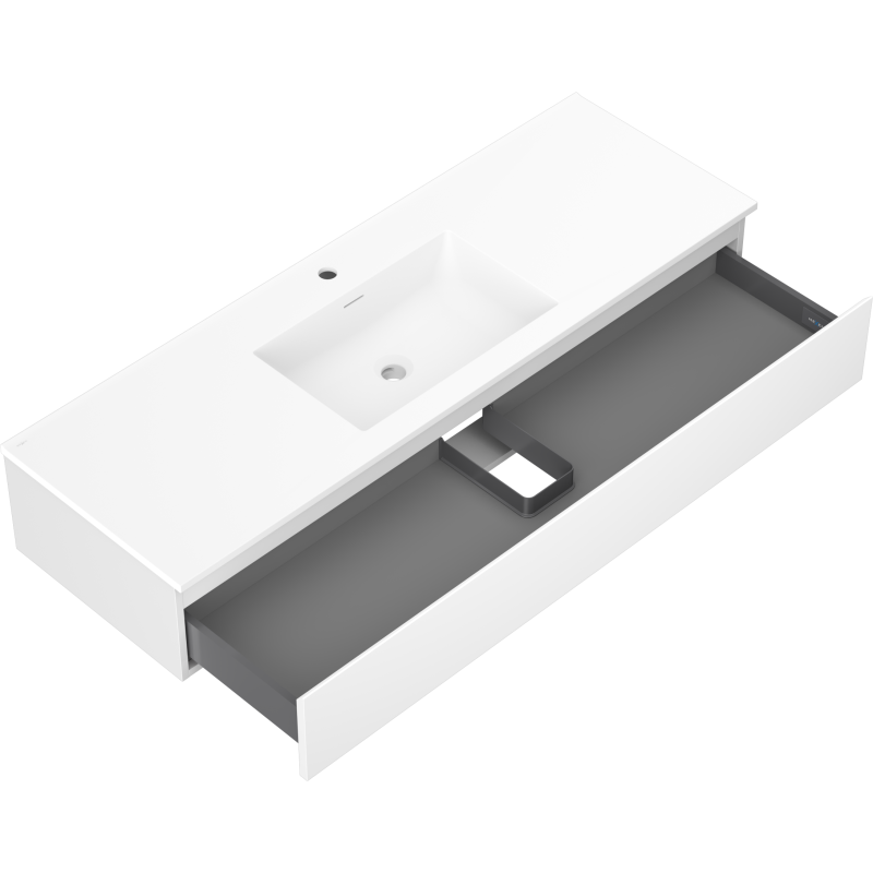 Mexen Orio mueble de baño de 140 cm con lavabo Otis, 1 cajón, blanco mate - 91A10-14023-1-BF01-W18M01