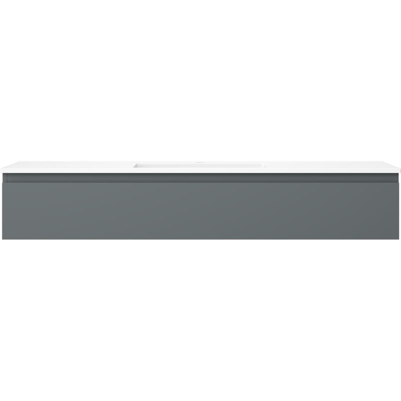 Mexen Orio bathroom cabinet 140 cm with Otis washbasin, 1 drawer, graphite matte/white matte - 91A10-14023-1-BF66-W18M01