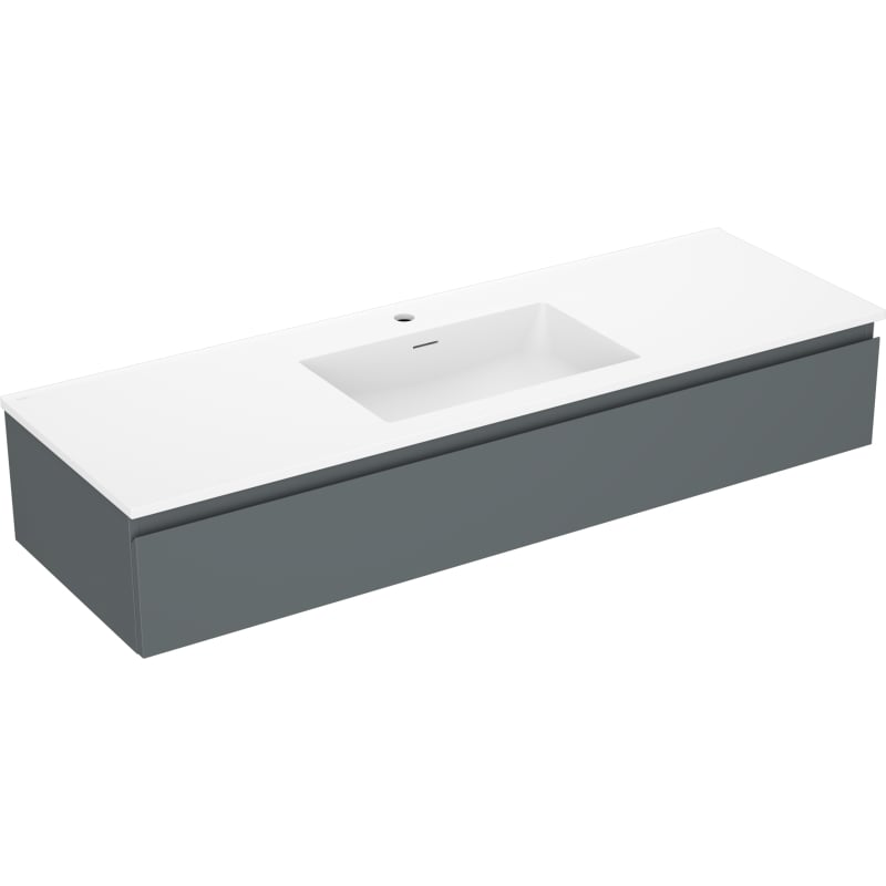 Mexen Orio bathroom cabinet 140 cm with Otis washbasin, 1 drawer, graphite matte/white matte - 91A10-14023-1-BF66-W18M01