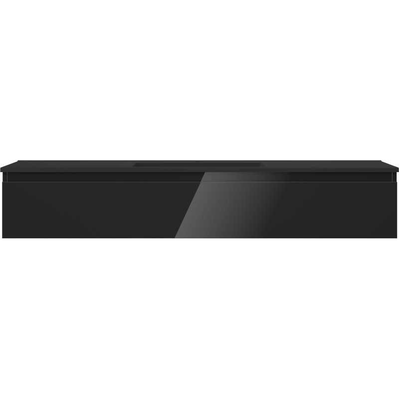 Mexen Orio mueble de baño 140 cm con lavabo Otis, 1 cajón, negro brillo/negro mate - 91A10-14023-1-BF70-W18M71