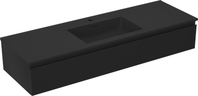 Mexen Orio badkamerkast 140 cm met wastafel Otis, 1 lade, zwarte mat - 91A10-14023-1-BF71-W18M71