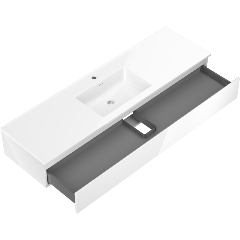 Mexen Orio mobile da bagno 160 cm con lavabo Otis, 1 cassetto, bianco lucido - 91A10-16023-1-BF00-W18M00