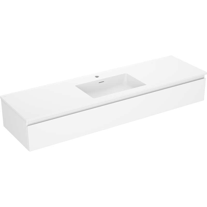 Mexen Orio bathroom cabinet 160 cm with Otis sink, 1 drawer, white matte - 91A10-16023-1-BF01-W18M01