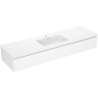 Mexen Orio Badezimmerschrank 160 cm mit Waschbecken Otis, 1 Schublade, weiß matt - 91A10-16023-1-BF01-W18M01